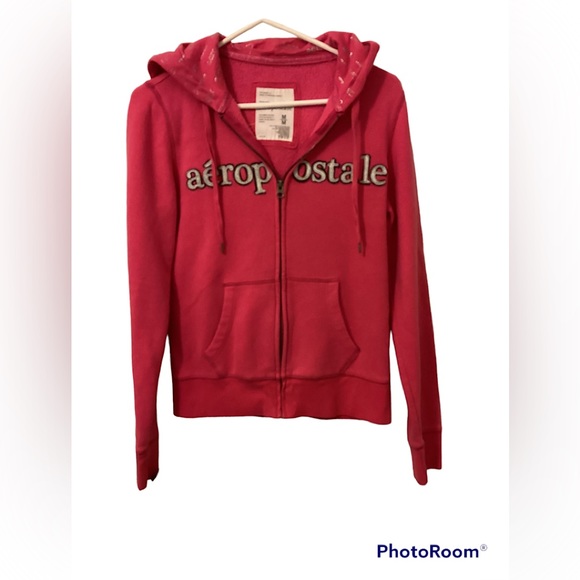 🔥EUC AEROPOSTALE SUPER CUTE&COMFY FUCHSIA PINK ZIPPER UP HOODIE JACKET - Picture 4 of 4
